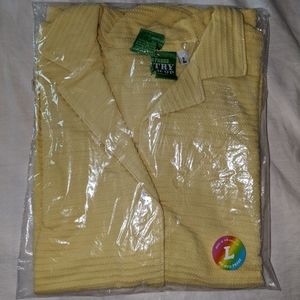 Big Bud Press Waffle Pantry Button Up Size L, butter yellow
